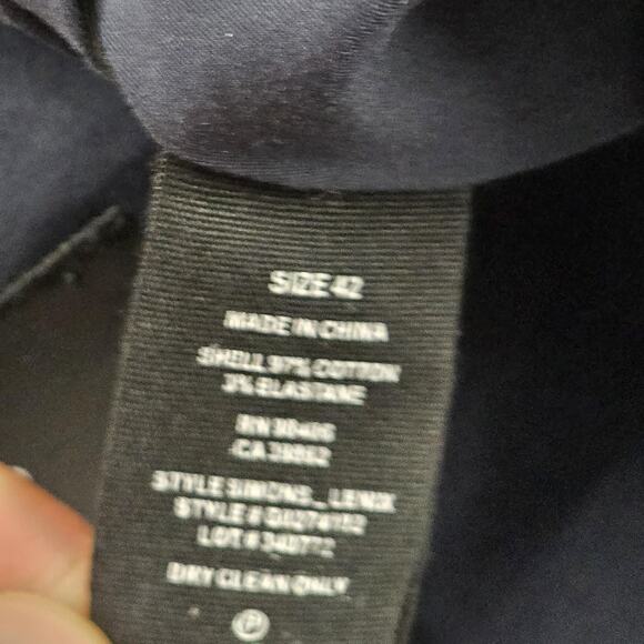 Theory Blazer Mens 42 Navy Blue Simons Lenix Two Button Stretch Cotton Jacket - Picture 14 of 15